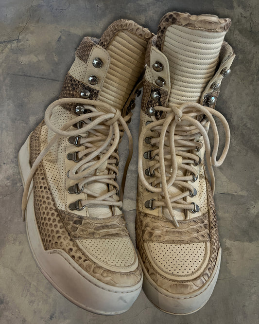 BALMAIN SS2013 SNAKE SKIN HI CUT SNEAKERS