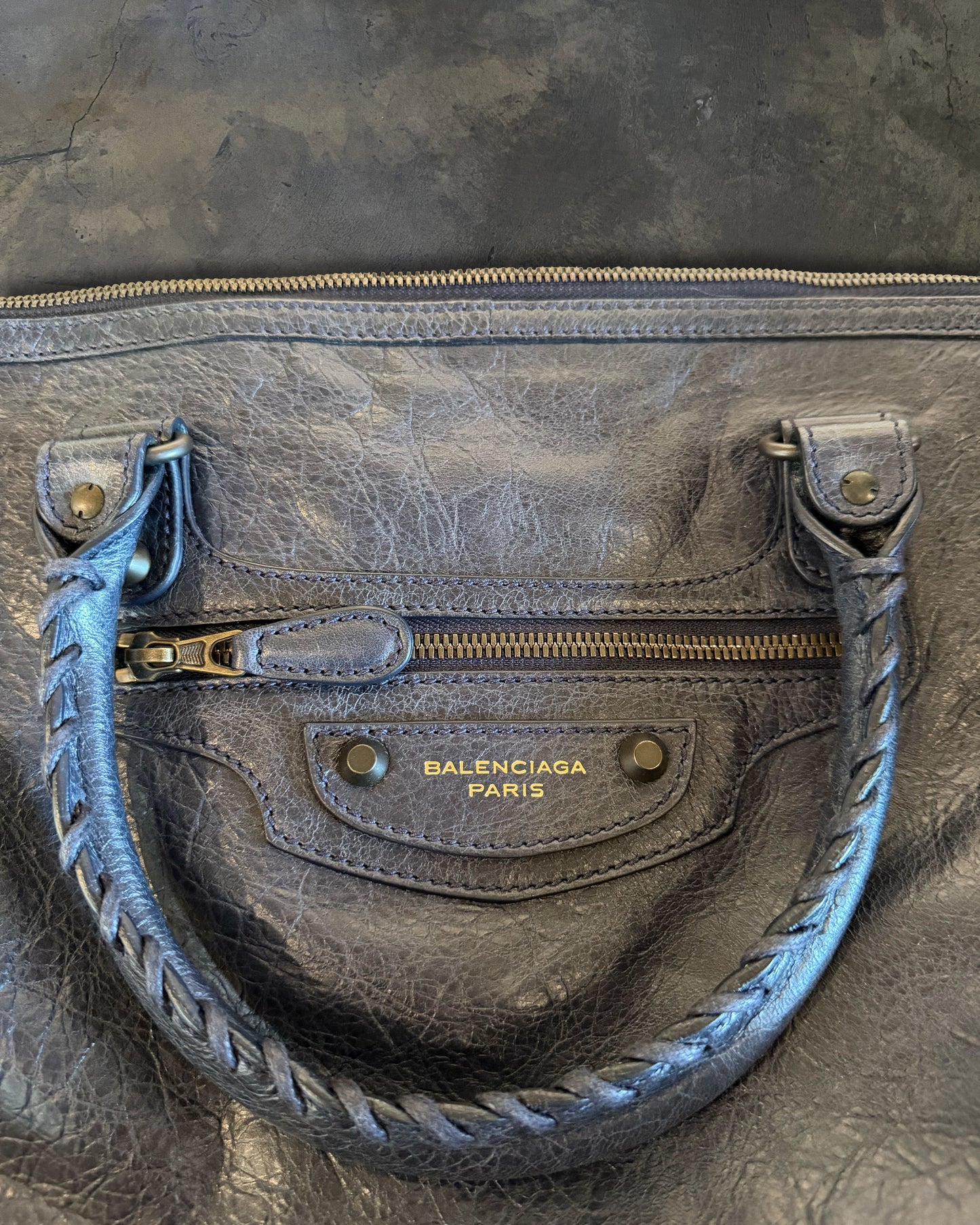 BALENCIAGA 2012 NAVY 24HOUR VOYAGE BAG