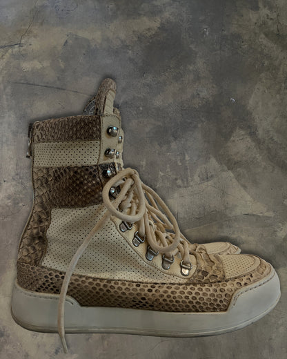 BALMAIN SS2013 SNAKE SKIN HI CUT SNEAKERS