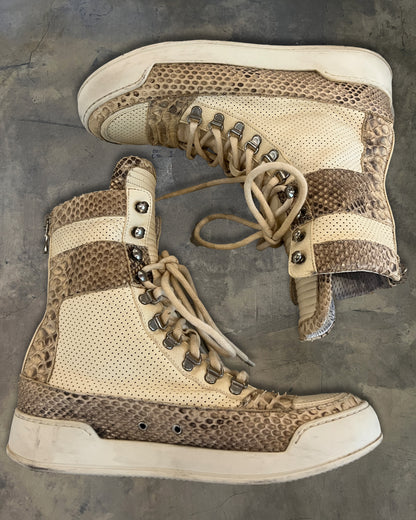 BALMAIN SS2013 SNAKE SKIN HI CUT SNEAKERS