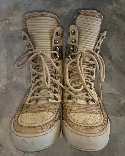 BALMAIN SS2013 SNAKE SKIN HI CUT SNEAKERS
