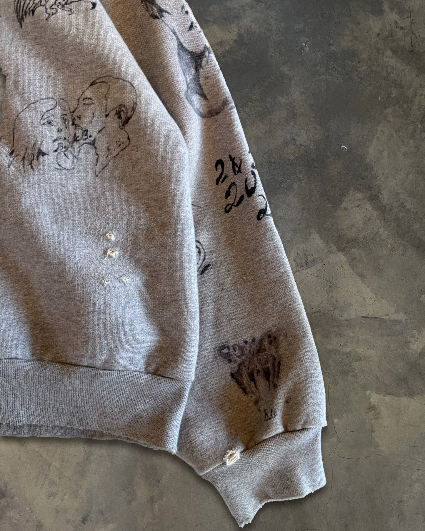 BALENCIAGA SS2024 TATTOO GREY ZIP UP HOODIE