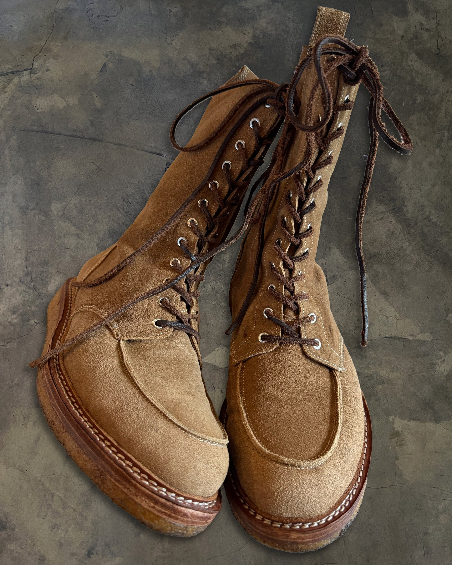 BALMAIN AW2011 MILITARY CREPE RANGER BOOTS