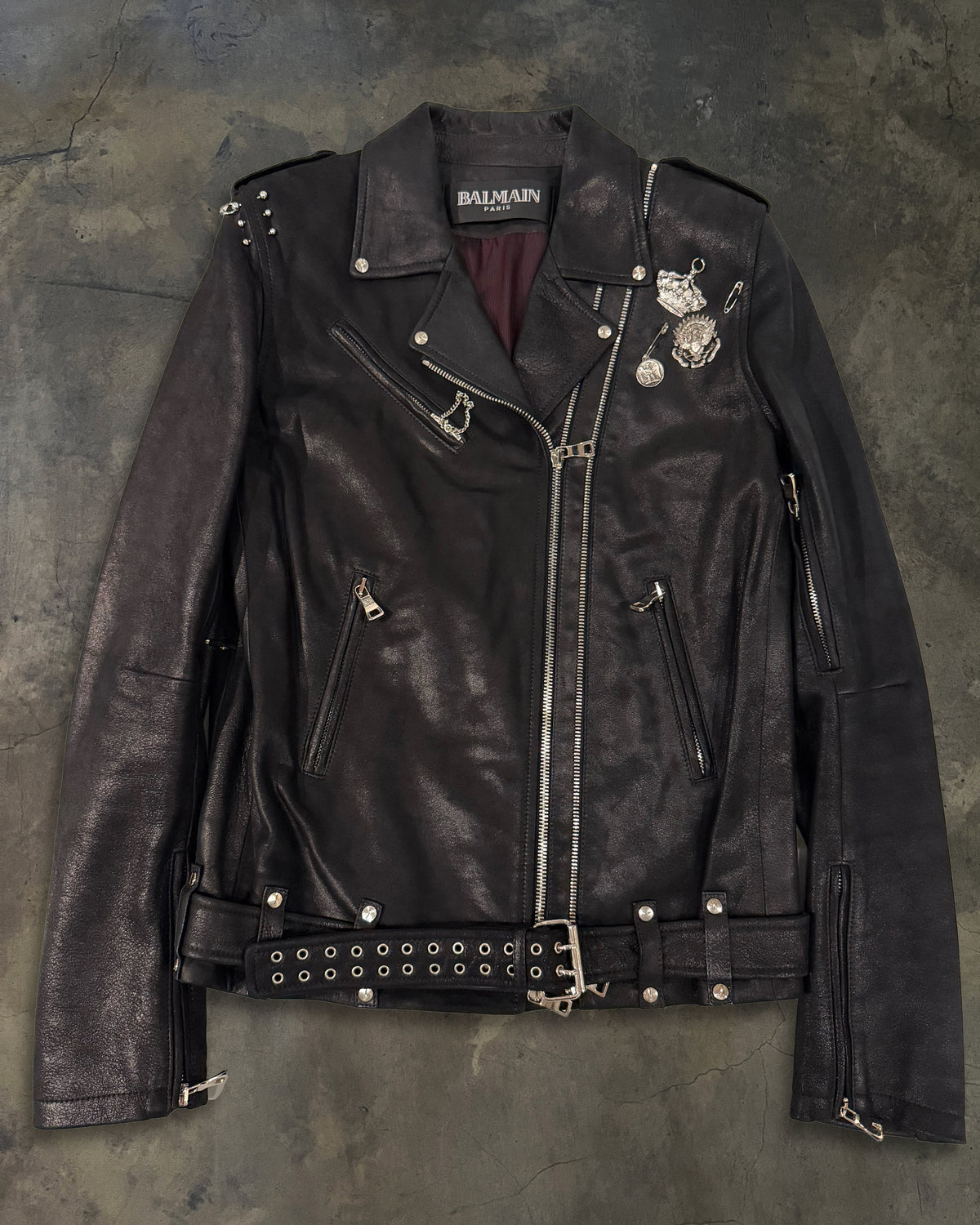 BALMAIN SS2011 RUNWAY PINS & PIERCINGS PERFECTO JACKET