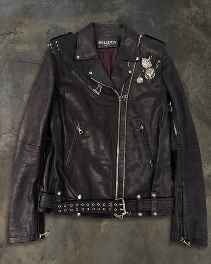 BALMAIN SS2011 RUNWAY PINS & PIERCINGS PERFECTO JACKET