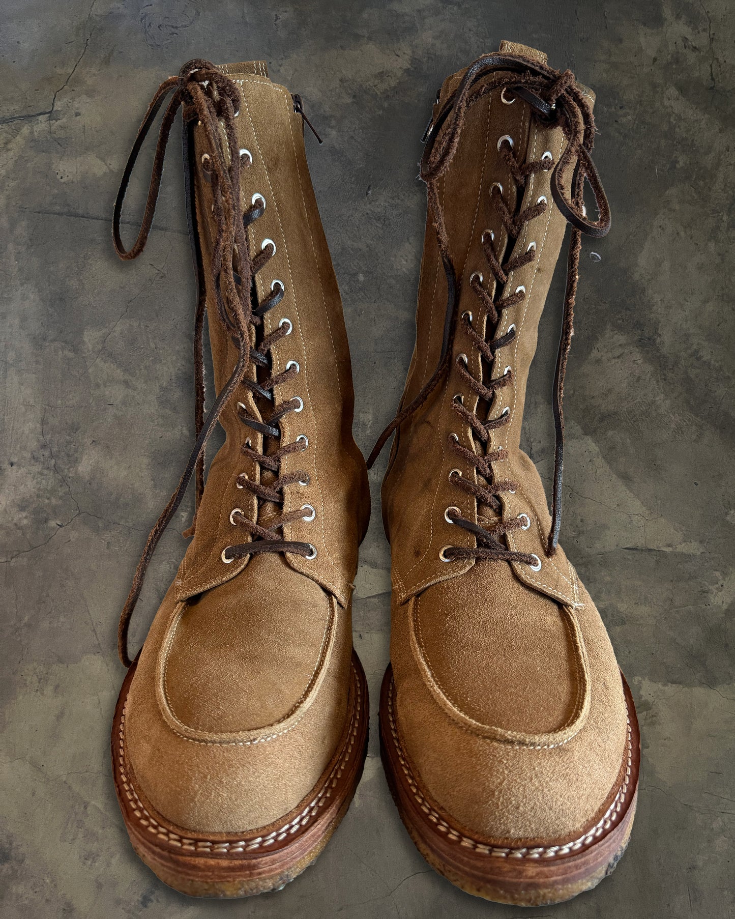 BALMAIN AW2011 MILITARY CREPE RANGER BOOTS
