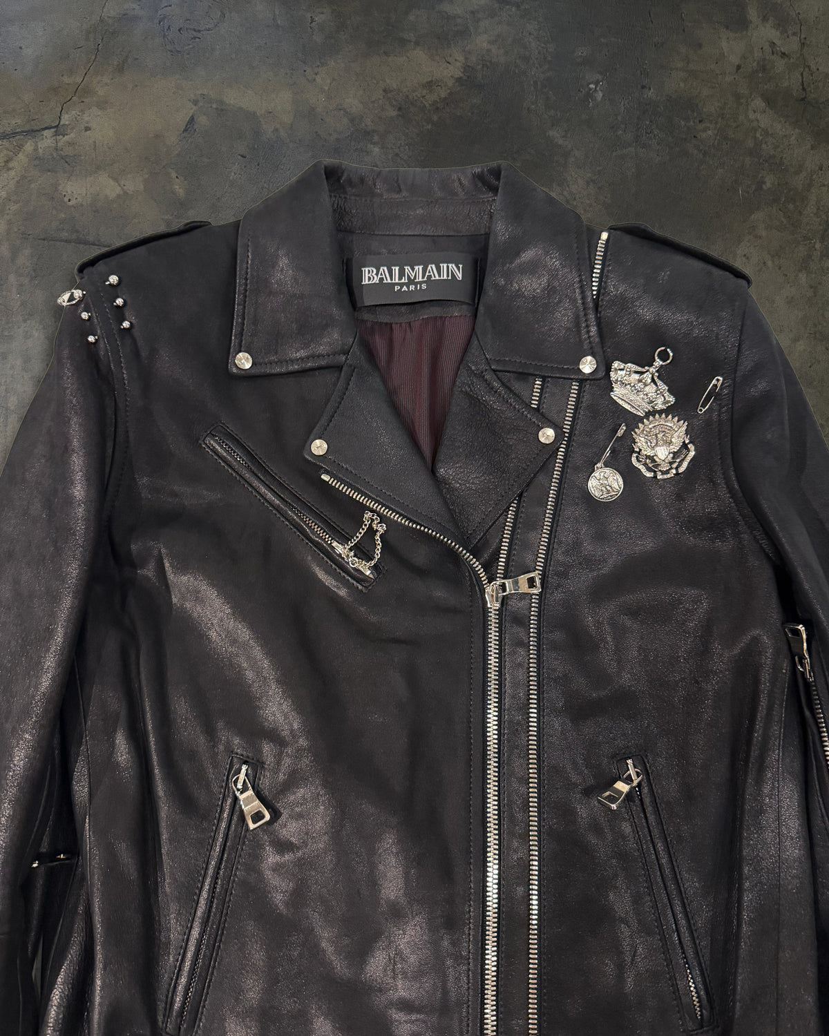 BALMAIN SS2011 RUNWAY PINS & PIERCINGS PERFECTO JACKET