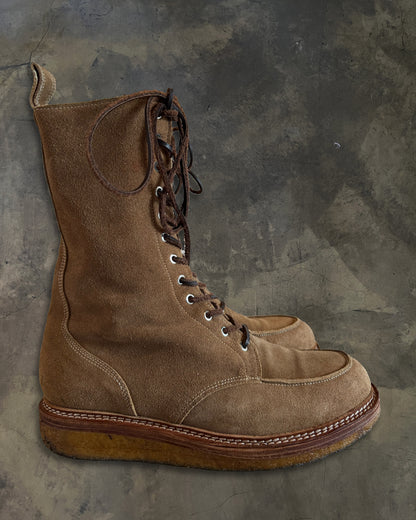 BALMAIN AW2011 MILITARY CREPE RANGER BOOTS
