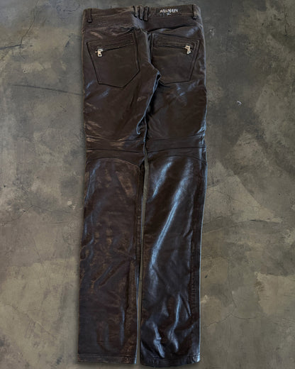 BALMAIN FW2013 LAMBSKIN BIKER DENIM