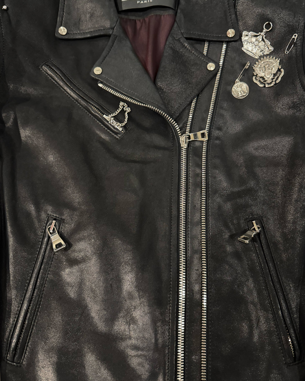 BALMAIN SS2011 RUNWAY PINS & PIERCINGS PERFECTO JACKET