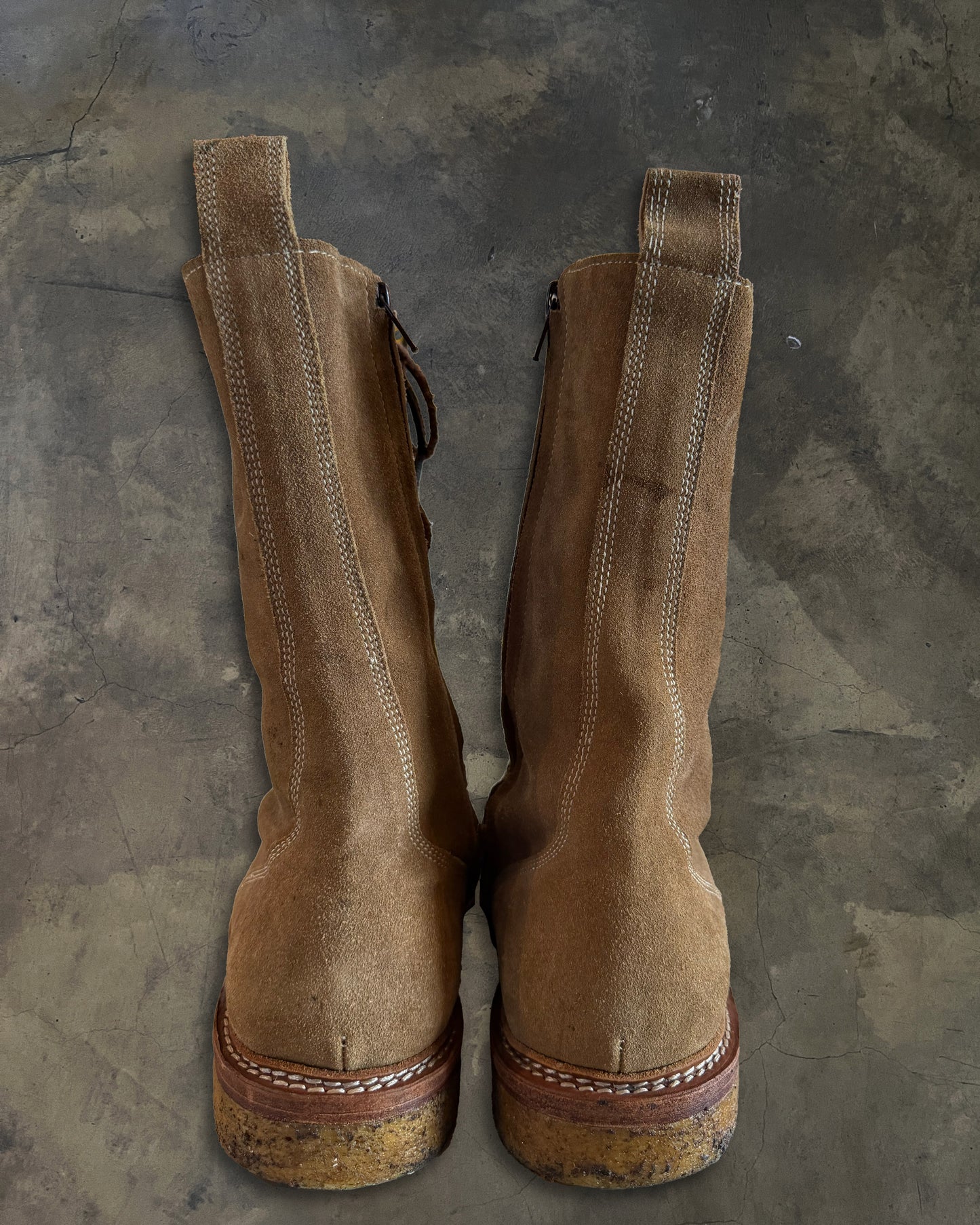 BALMAIN AW2011 MILITARY CREPE RANGER BOOTS