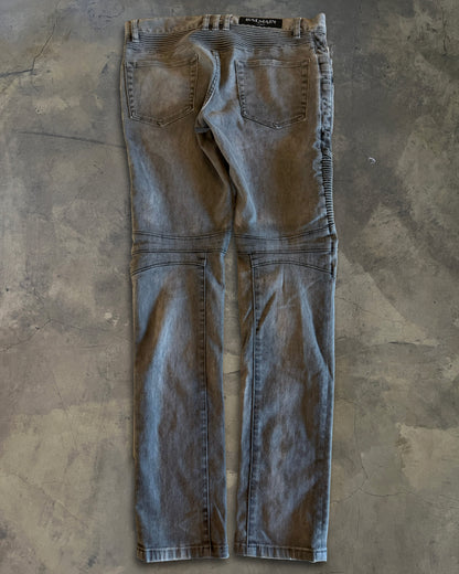 BALMAIN FW2014 FADED BIKER DENIM