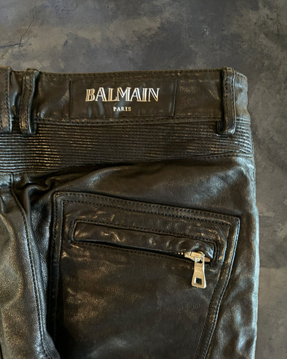 BALMAIN FW2013 LAMBSKIN BIKER DENIM