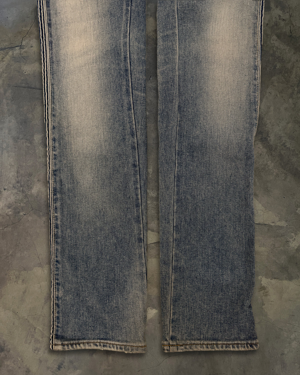 BALMAIN 2018 RIBBED FADED BIKER DENIM