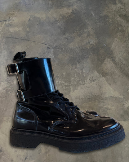 H&M X BALMAIN PATENT LEATHER BOOTS