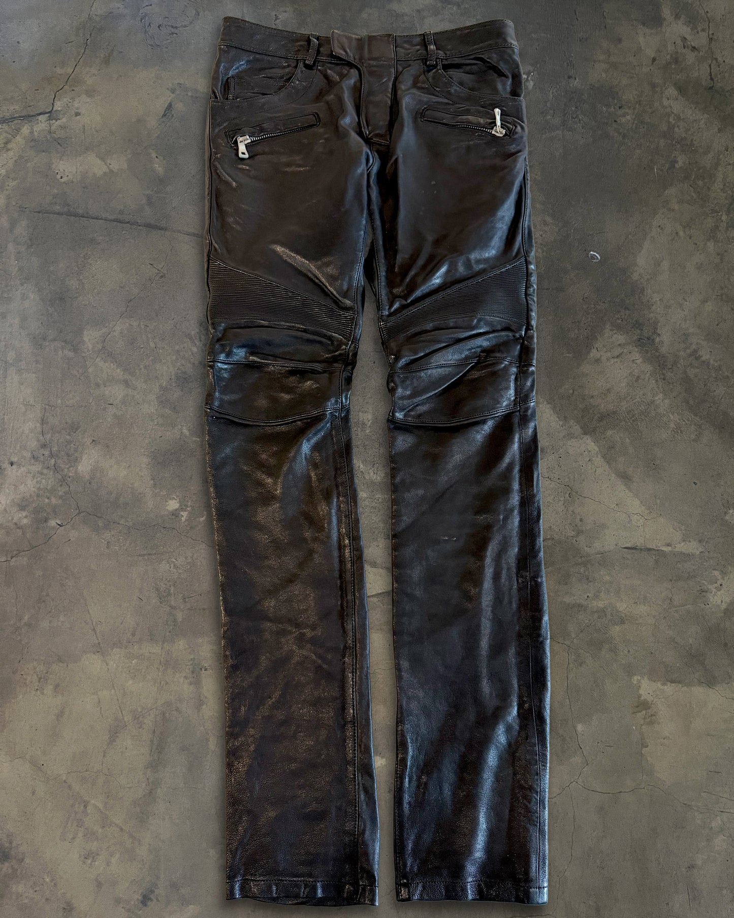 BALMAIN FW2013 LAMBSKIN BIKER DENIM