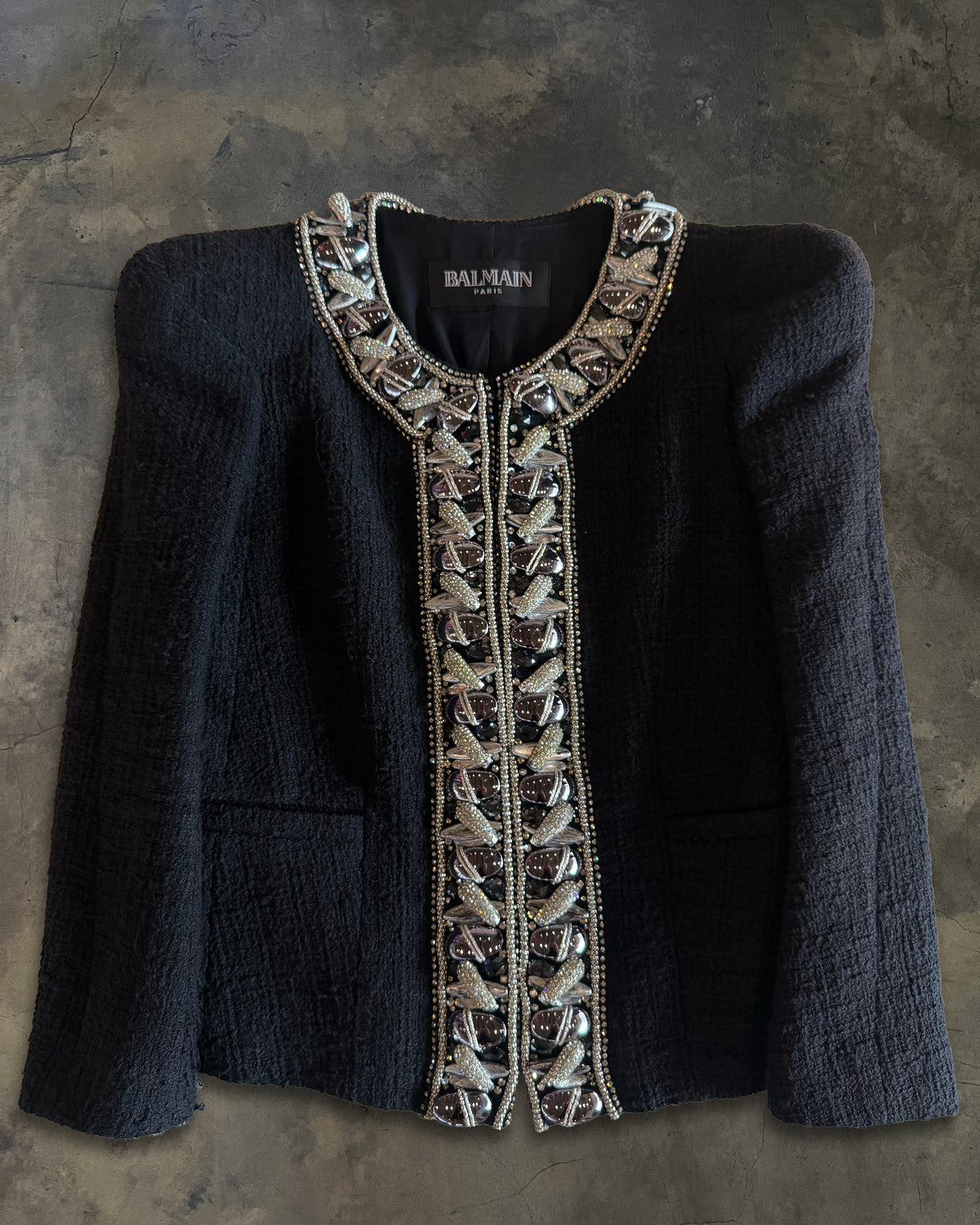 BALMAIN SS2009 RUNWAY EMBELLISHED TWEED JACKET