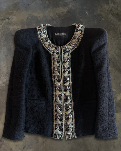 BALMAIN SS2009 RUNWAY EMBELLISHED TWEED JACKET