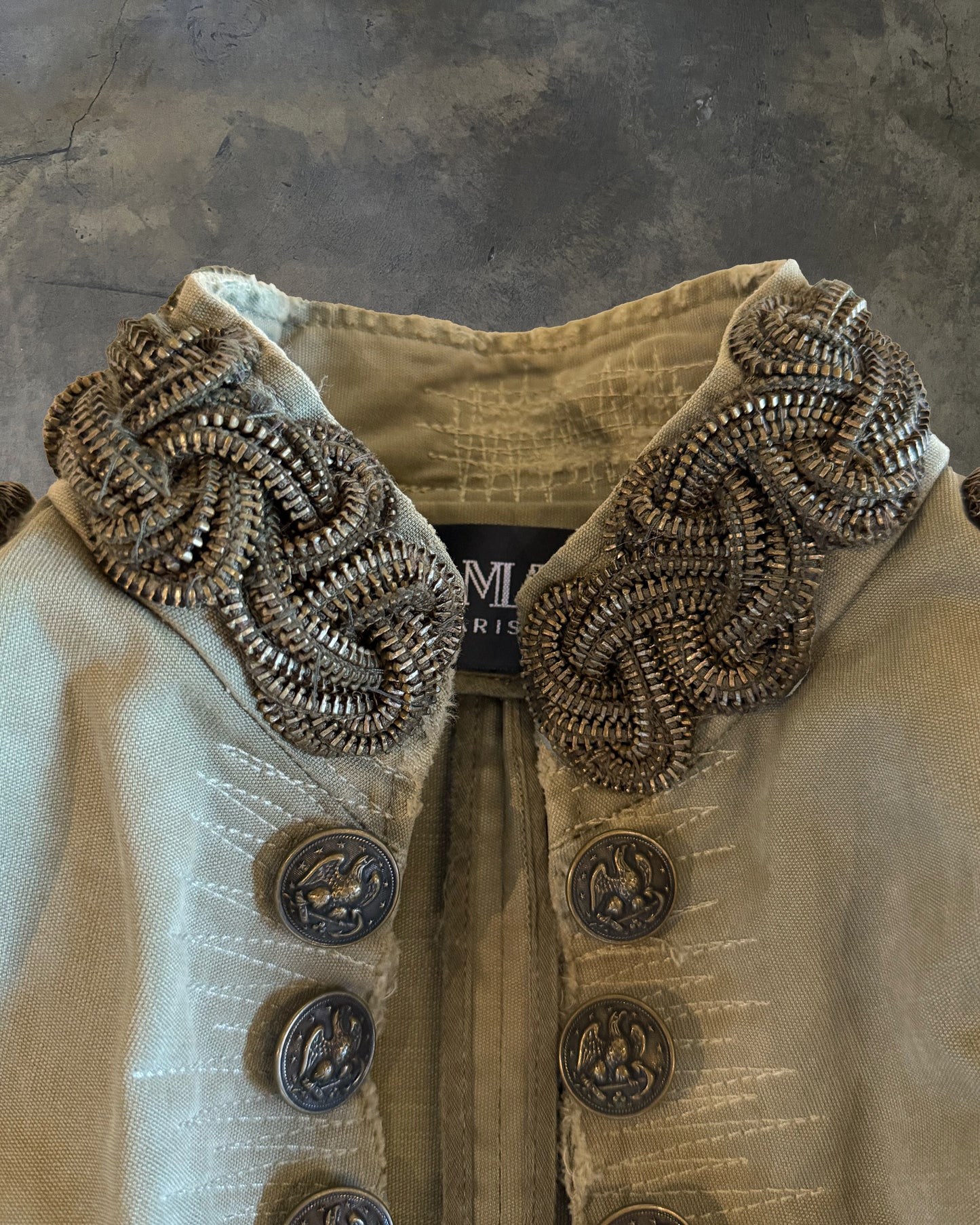 BALMAIN SS2010 RUNWAY CHAIN EPAULET MILITARY COAT