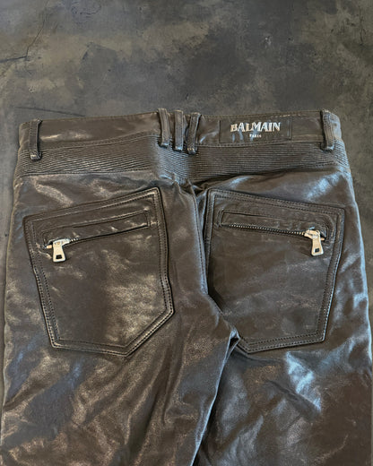 BALMAIN FW2013 LAMBSKIN BIKER DENIM