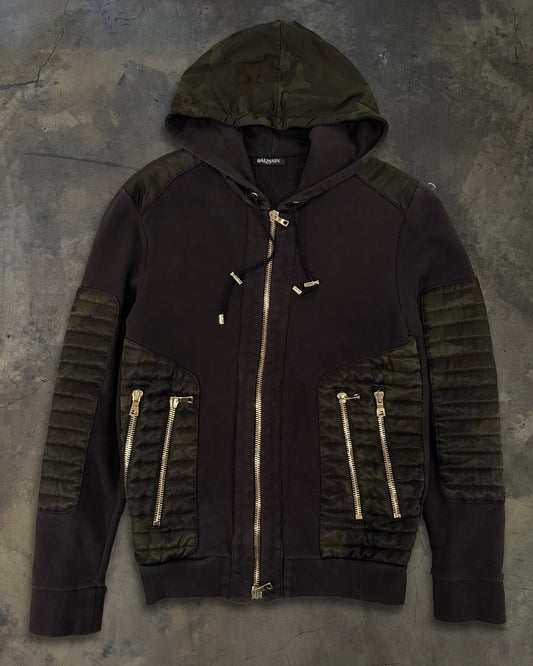 BALMAIN 2010 OBSCURE CAMO ZIP UP HOODIE