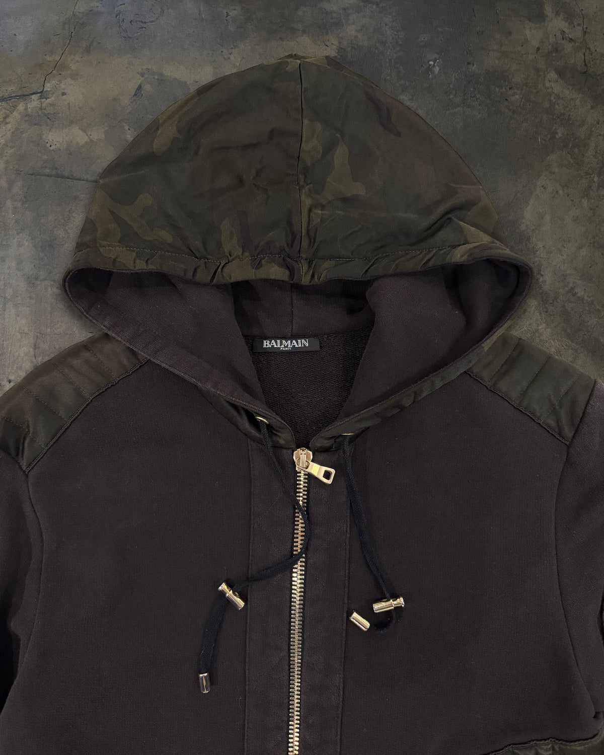 BALMAIN 2010 OBSCURE CAMO ZIP UP HOODIE