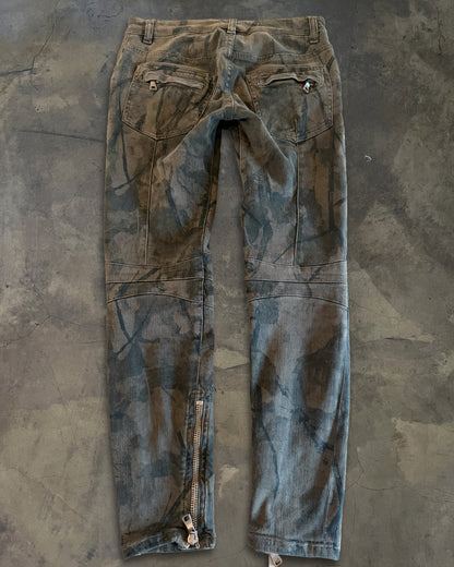 BALMAIN CAMO BIKER DENIM