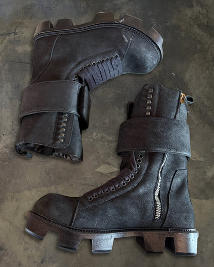 RICK OWENS FW2013 ‘PLINTH’ RUNWAY BLISTERED MEGATOOTH BOOTS