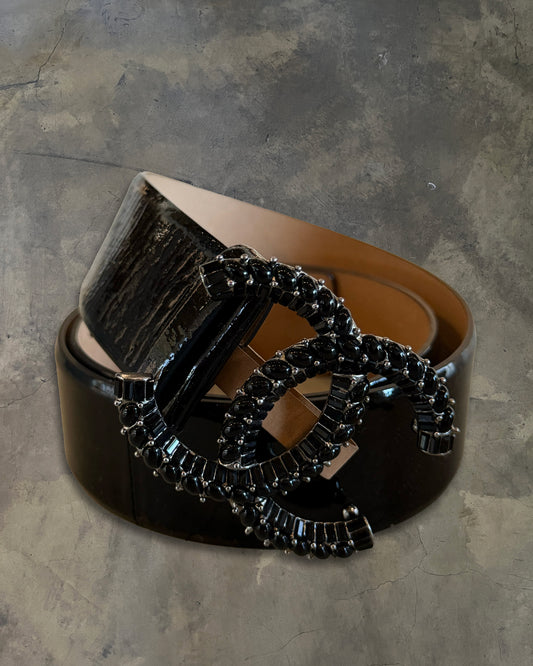 CHANEL CRYSTAL CC LOGO BELT