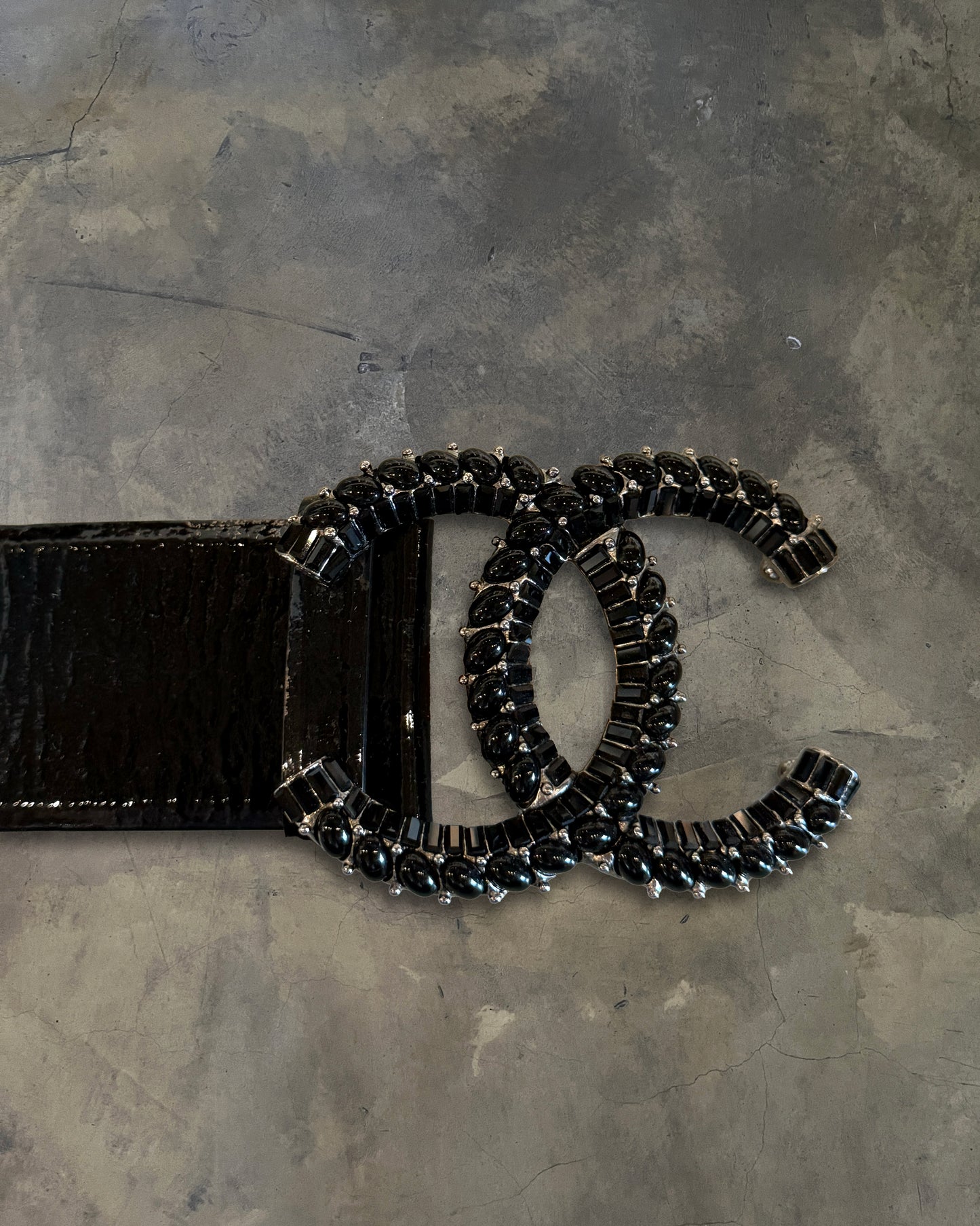 CHANEL CRYSTAL CC LOGO BELT
