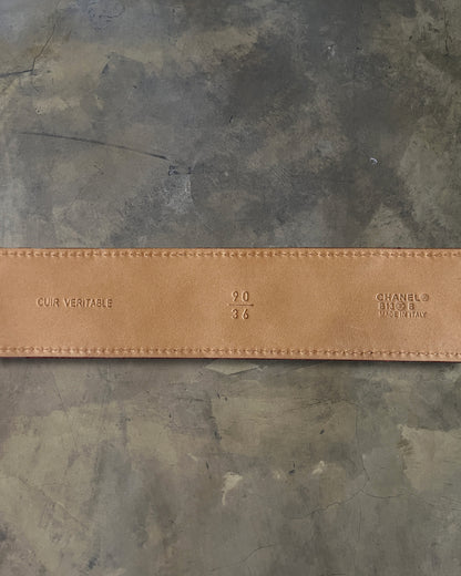 CHANEL 2013 PIG BLOOD QUILTED CC CAVIAR BELT