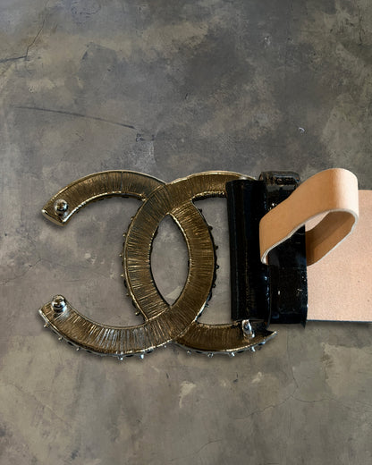 CHANEL CRYSTAL CC LOGO BELT