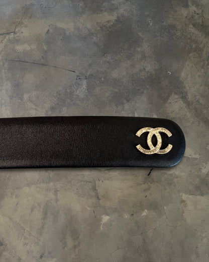 CHANEL CALFSKIN PEARL BUCKLE BELT