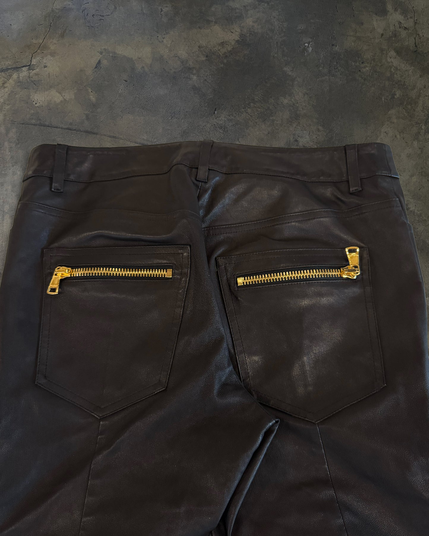 BALMAIN LAMBSKIN BIKER DENIM