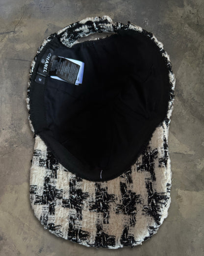CHANEL HOUNDSTOOTH TWEED CAP