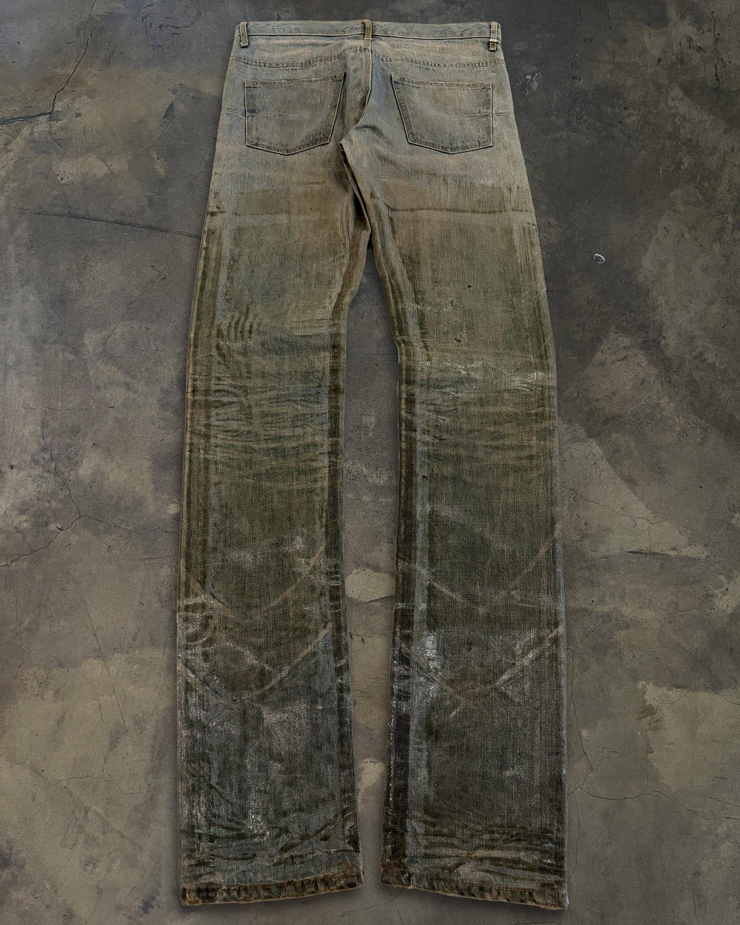 DIOR HOMME SS2004 BLEU CLAIRE WAXED DENIM
