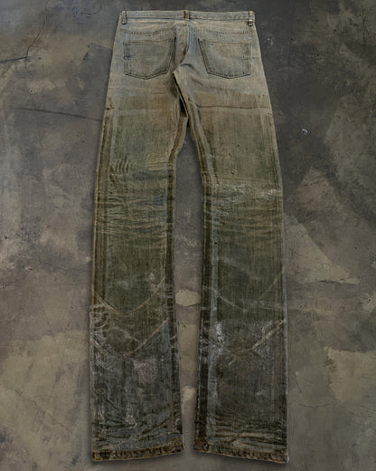 DIOR HOMME SS2004 BLEU CLAIRE WAXED DENIM
