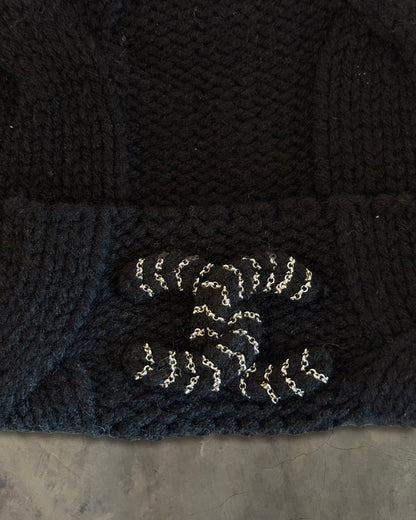 CHANEL CC LOGO CHAIN BEANIE