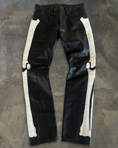 BLACKMEANS LEATHER BONE PANTS