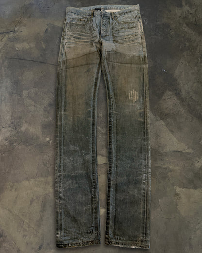 DIOR HOMME SS2004 BLEU CLAIRE WAXED DENIM