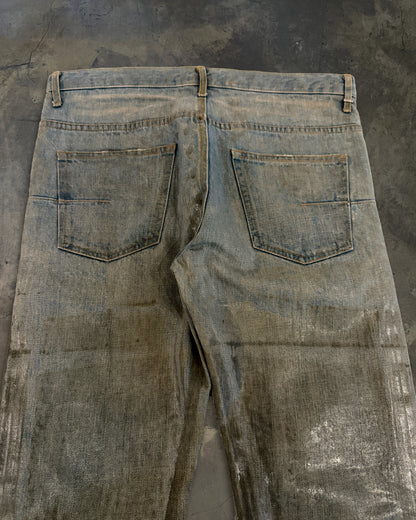 DIOR HOMME SS2004 BLEU CLAIRE WAXED DENIM