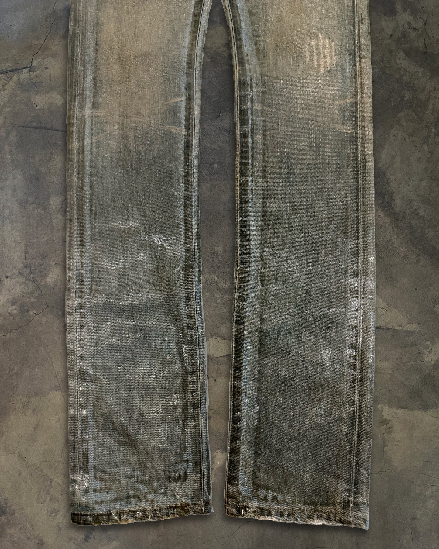 DIOR HOMME SS2004 BLEU CLAIRE WAXED DENIM