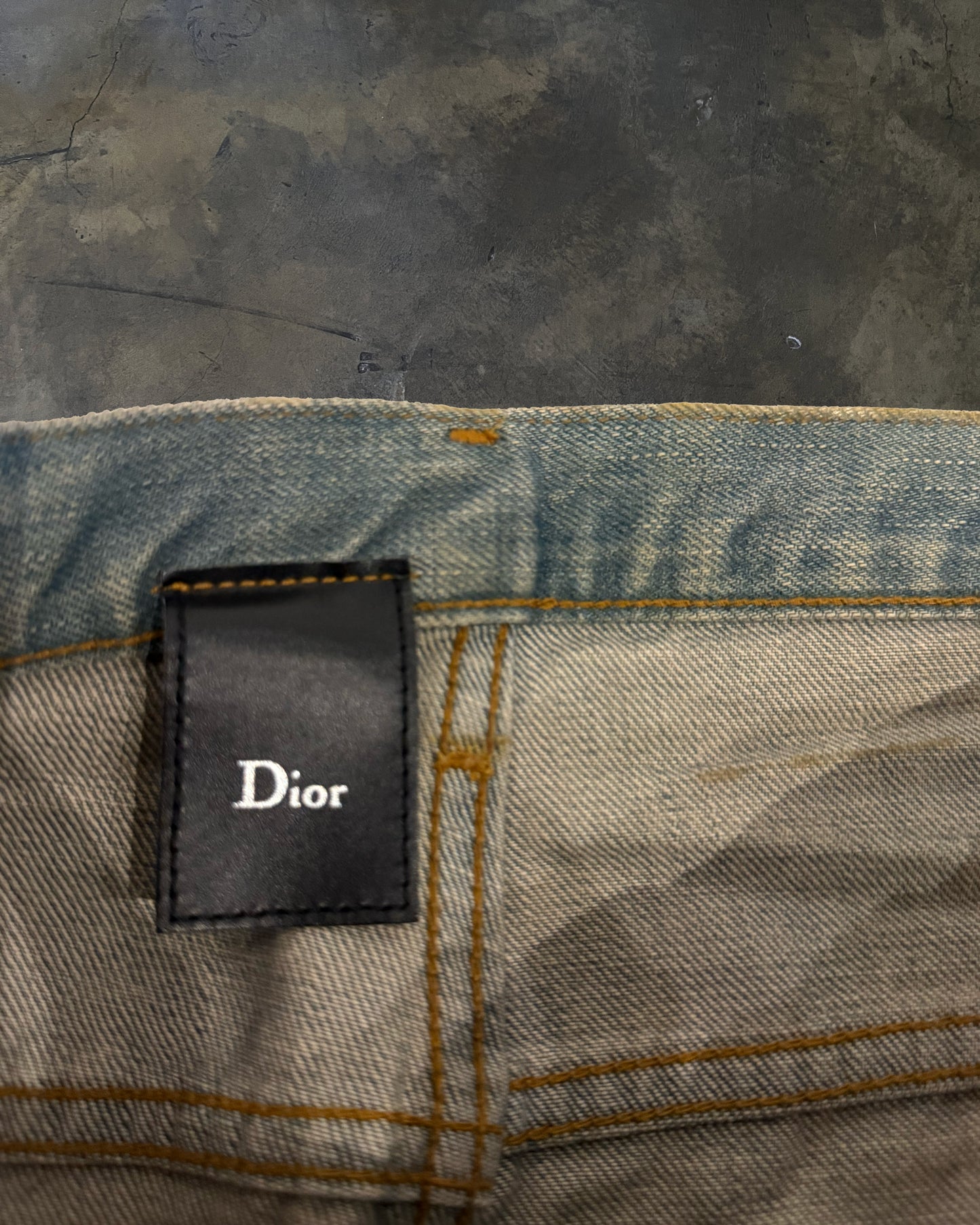 DIOR HOMME SS2004 BLEU CLAIRE WAXED DENIM