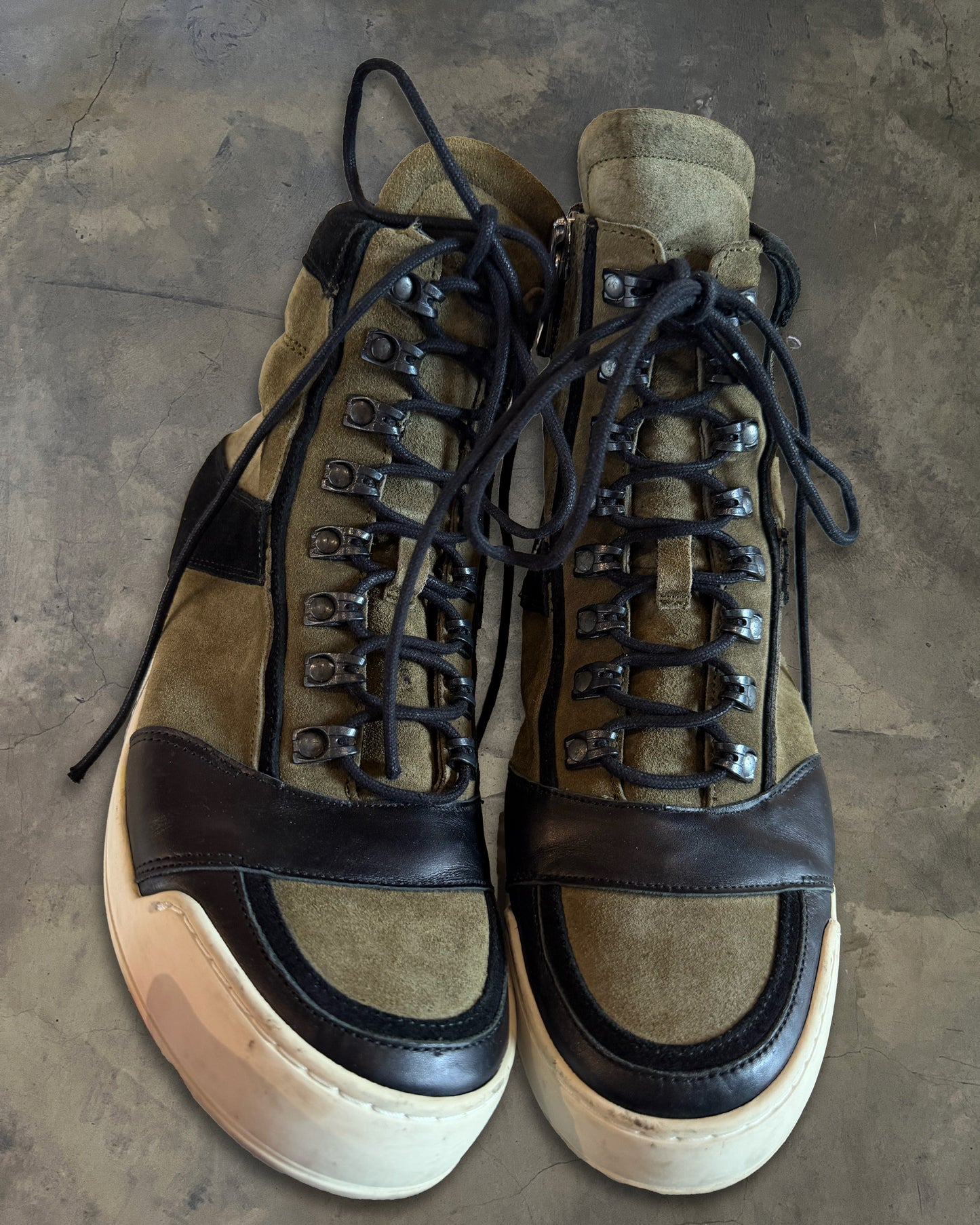 BALMAIN X H&M AW2015 KHAKI SUEDE LEATHER HIGH TOPS