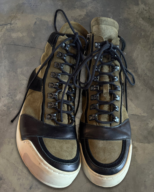 BALMAIN X H&M AW2015 KHAKI SUEDE LEATHER HIGH TOPS