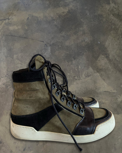 BALMAIN X H&M AW2015 KHAKI SUEDE LEATHER HIGH TOPS