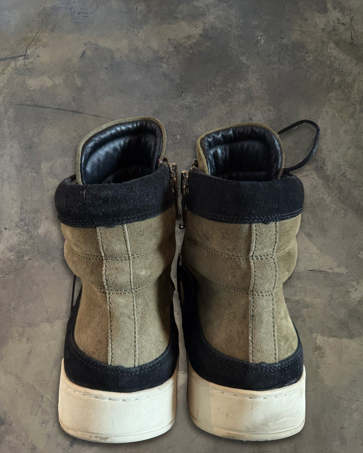 BALMAIN X H&M AW2015 KHAKI SUEDE LEATHER HIGH TOPS