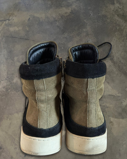 BALMAIN X H&M AW2015 KHAKI SUEDE LEATHER HIGH TOPS