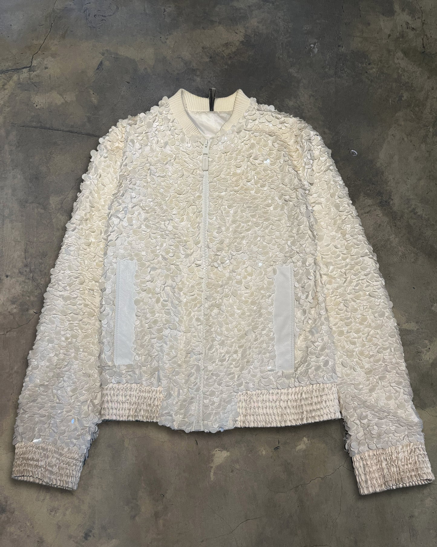DIOR HOMME SS2007 "NAVIGATE" WHITE SEQUIN BOMBER