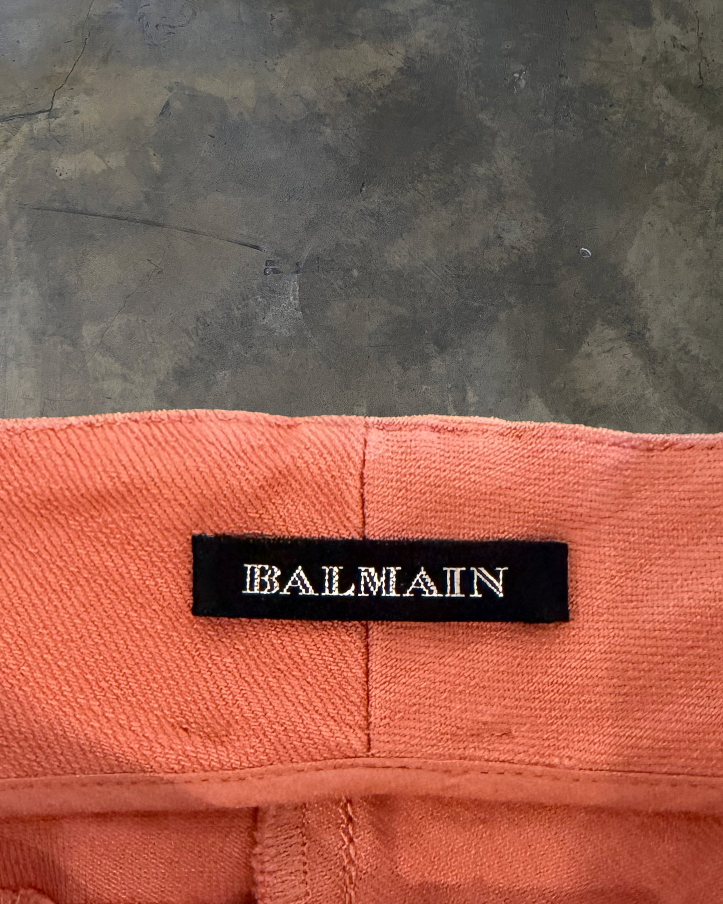 BALMAIN PINK BIKER DENIM